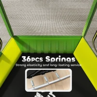 Qaba 85" Trampoline for Kids with Safety Enclosure, Toddler Trampoline with Slide Ladder for Ages 3+, Green(m-6)