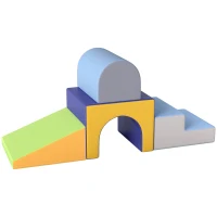 Qaba 4 Piece Foam Play Set, Soft & Safe Kids Toddlers Children Climbing Set for Crawling or Sliding, Contemporary(m-11)