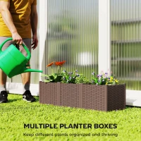 Outsunny Plastic Raised Garden Bed with Legs, Self Watering Elevated Planter Boxes with Drainage Holes and Plugs(m-5)