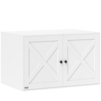 PawHut Cat Litter Box Enclosure with Barn Door, Cat Hole, 31.5" x 21" x 20", White