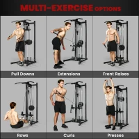 Soozier Cable Station Dual Pulley System with Pull up Bar and 14 Adjustable Positions(m-4)