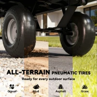 Outsunny Steel Garden Cart, Utility Wagon Cart with Removable Liner, Quick-Release Sides, 10" Wheels, 660lbs Capacity(m-9)