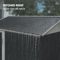 Outsunny 7' x 6' Tall Outdoor Storage Shed, Waterproof Metal Garden Shed with Gloves, Lockable Door, Dark Grey(m-7)