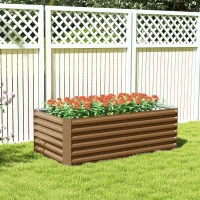 Outsunny 6' x 3' x 2' Raised Garden Bed, Galvanized Planter Box for Growing Flowers, Herbs and Vegetables, Brown(m-10)