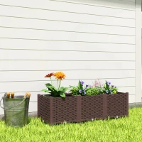 Outsunny Plastic Raised Garden Bed with Legs, Self Watering Elevated Planter Boxes with Drainage Holes and Plugs(m-10)