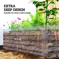 Outsunny 6' x 3' x 2' Raised Garden Bed, Galvanized Planter Box for Growing Flowers, Herbs and Vegetables, Light Grey(m-4)