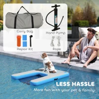 PawHut Floating Boat Ramp for Swimming Pets Up to 200 lbs, for Pool, Lake, Boat, Dock(m-9)