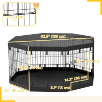 PawHut 8 Panels Foldable Dog Playpen with Bottom Pad & Top Cover, 30" High(m-3)