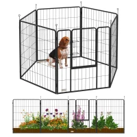 PawHut Heavy Duty Dog Playpen with Door for Large Dogs, 6 Panels, 39"H(m-11)
