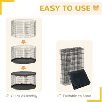 PawHut 8 Panels Foldable Dog Playpen with Bottom Pad & Top Cover, 36" High(m-5)
