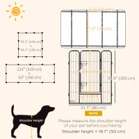 PawHut Dog Pen with Gate, 12 Panels Puppy Playpen, Dog Fence, 39"H(m-3)
