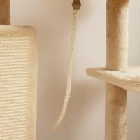 PawHut 52 Inch Cat Tree with Scratching Posts, Cat Bed, Condo, Grooming Brush, Jumping Platforms, Toy Balls, Anti-tip Kit(m-9)