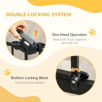 PawHut 29.1''-41.3'' Extra Wide Dog Gate with Cat Door, Stair Pressure Fit, Auto Close, Double Locking, for Doorways, Hallways(m-4)
