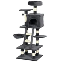 PawHut 52 Inch Large Cat Tree for Indoor Cats, Dark Grey(m-2)