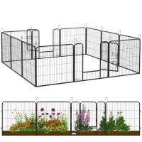 PawHut Dog Pen with Gate, 12 Panels Puppy Playpen, Dog Fence, 31.5"H(m-11)
