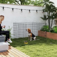PawHut 8 Panels Foldable Dog Playpen with Bottom Pad & Top Cover, 36" High(m-8)