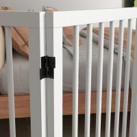 PawHut Free Standing Pet Gate, Foldable Dog Gates with 2 Support Feet, 4 Panels for Doorway Stairs, White(m-10)