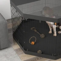 PawHut 8 Panels Foldable Dog Playpen with Bottom Pad & Top Cover, 36" High(m-10)