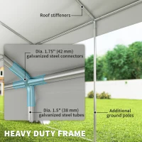 Outsunny Heavy Duty Party Tent, 20' x 40' Large Sun Shade Canopy Tent for Parties, Wedding, Events, BBQ Grill, White(m-6)