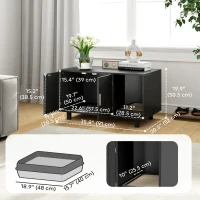 PawHut Cat Litter Box Enclosure, Cat House End Table with Scratcher, Black(m-3)