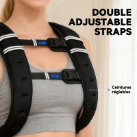 Soozier 11 lbs Weighted Vest, Weight Vest with adjustable Straps, Convenient Pocket and Reflective Strips, Fit for Men Women(m-6)