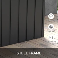 Outsunny 119 Gallon Deck Box, Lockable Galvanised Steel Outside Storage Container for Tools, Cushions, Dark Grey(m-5)