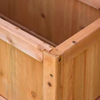 Outsunny Wood Planter with Trellis for Vine Climbing, Raised Garden Bed to Grow Vegetables for Backyard, 28" x 11" x 46", Brown(m-11)