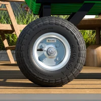 Outsunny Set of 2 Pneumatic Wheels, 10" Wheelbarrow Wheels Replacement for Barn Carts, Hose Carts, Garden Carts, Black(m-9)