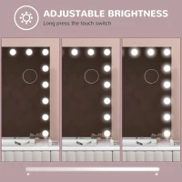 HOMCOM Hollywood Vanity Mirror with Lights, 31.5" x 24.4" Lighted Makeup Mirror with 3 Colour, 10X Magnifying, USB Port, White(m-6)