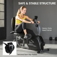 Soozier Recumbent Exercise Bike with 8-Level Magnetic Resistance, LCD Monitor, Heart Rate Handle and Adjustable Seat(m-7)