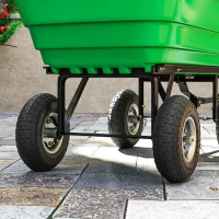 Outsunny Set of 2 Pneumatic Wheels, 10" Wheelbarrow Wheels Replacement for Barn Carts, Hose Carts, Garden Carts, Black(m-8)