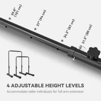 Soozier Push Up Bars, Adjustable Dip Station Parallel Bars with 4 Height Levels for Home Gym Fitness Workout(m-4)