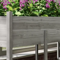 Outsunny Wooden Raised Garden Bed Planter, Large Elevated Planter Box with Legs, Bed Liner and Drain Holes, Grey(m-10)