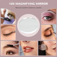 HOMCOM Hollywood Vanity Mirror with Lights, 31.5" x 24.4" Lighted Makeup Mirror with 3 Colour, 10X Magnifying, USB Port, White(m-7)