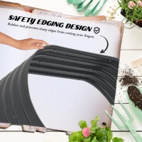 Outsunny 5.2'x3.6'x2.7' Outdoor Raised Garden Bed, 3-Tier Galvanized Planter Box with Safety Edging for Vegetable, Flower, Grey(m-7)