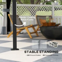 Outsunny 10' x 12' Double Roof Patio Gazebo Canopy, Outdoor Gazebo Shelter with Netting & Curtains, for Garden, Lawn and Deck(m-7)