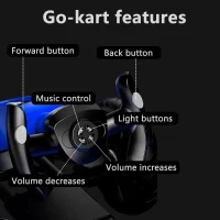 12V Electric Pedal Go-Kart for Kids with Adjustable High-Back Seat, Ride-On Truck with Music/Flashing Lights, 38'' L x 22.5'' W x 19.5'' H, Blue(m-11)