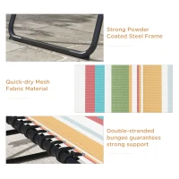 Outsunny 2pcs Folding Lounge Chair, Adjustable Chaise Lounge with Headrest, Reclining Lounger Cot for Camping, Multi-colored(m-5)