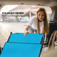 Outsunny Folding Chaise Tanning Lounge Chair w/ 5-level Reclining Back, Reading Hole, Side Pocket, Headrest, Blue(m-7)