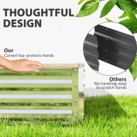 Outsunny 4' x 4' x 1' Raised Garden Bed Galvanized Steel Planter Box for Vegetables, Flowers, Herbs, Silver(m-7)