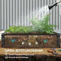 Outsunny 4' x 4' x 1' Raised Garden Bed Galvanized Steel Planter Box for Vegetables, Flowers, Herbs, Grey(m-6)