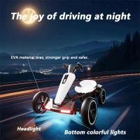 12V Electric Pedal Go-Kart for Kids with Adjustable High-Back Seat, Ride-On Truck with Music/Flashing Lights, 38'' L x 22.5'' W x 19.5'' H, White(m-5)