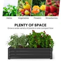 Outsunny 4' x 4' x 1' Raised Garden Bed Galvanized Steel Planter Box for Vegetables, Flowers, Herbs, Grey(m-4)