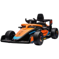 Qaba 12V Electric Car for Kids with Suspension, Music, MP3, Remote Control for 3-5 Years, Orange(m-2)