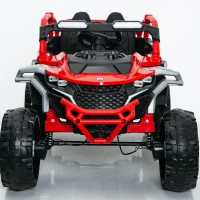 12V 2-Seater Kids Electric UTV Ride-On with Parental Remote Control, Electric Go-Kart with Music & Flashlights, 45.5" L x 28.5" W x 24.5" H, Red(m-1)
