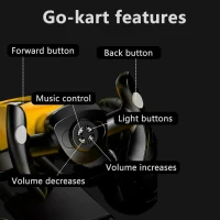 12V Electric Kids Go-Kart with 4.5Ah Battery and Adjustable Seat, Foldable Ride-On with Music & Flashing Lights, 38" L x 22.5" W x 19.5" H, Yellow(m-10)