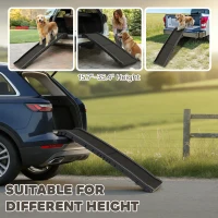 PawHut Folding Dog Ramp for Car, 61 Inches Portable Pet Ramp with Non Slip Frosted Surface, Raised Side Rails(m-5)