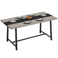 HOMCOM Industrial Kitchen Table for 8 People, 70.9" Long Dining Table with Large Tabletop and Steel Legs for Dining Room, Gray(m-1)