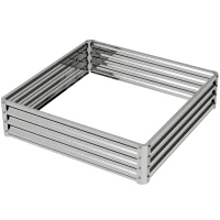 Outsunny 4' x 4' x 1' Raised Garden Bed Galvanized Steel Planter Box for Vegetables, Flowers, Herbs, Silver(m-2)