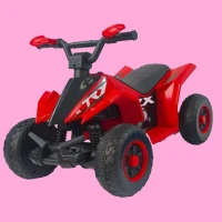 6V Battery-Powered Kids Electric ATV Ride-On with Headlights and MP3/USB, Electric Go-Kart with PP Tires, 40" L x 17.5" W x 17.5" H, Red(m-1)